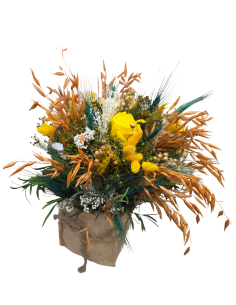 Arreglo Floral Otoñal con Pajarito